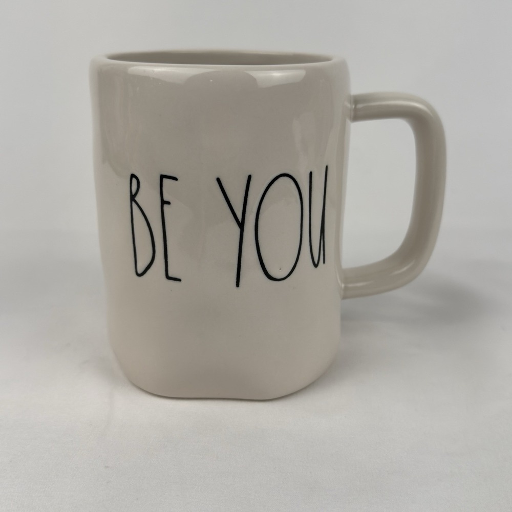 Inspirational "BE YOU" White Ceramic Coffee Mug Farmhouse Style Cup